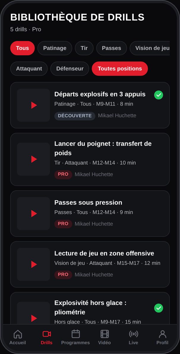 Bibliothèque de drills