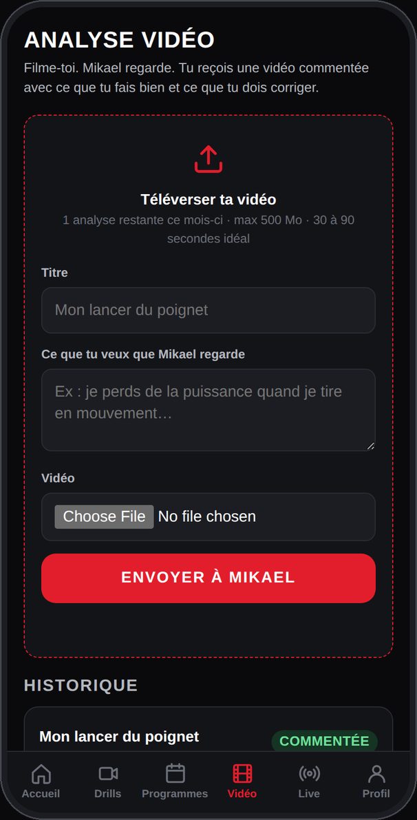 Analyse vidéo personnelle par Mikael